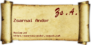 Zsarnai Andor névjegykártya