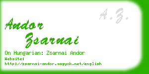 andor zsarnai business card